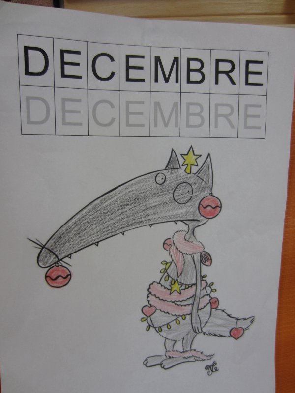 coloriage d&eacute;cembre et reconnaissance des lettres
